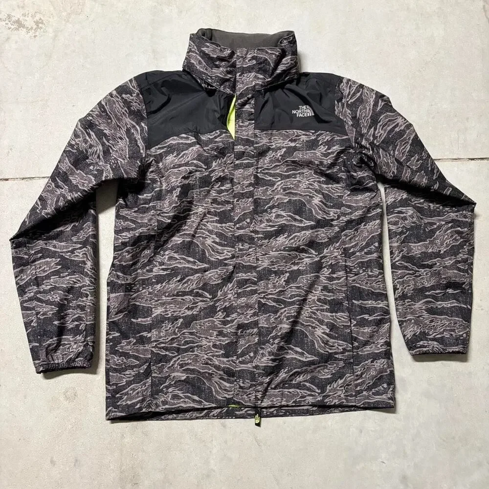 THE NORTH FACE Black Gray Neon HyVent Youth XL Rain Jacket